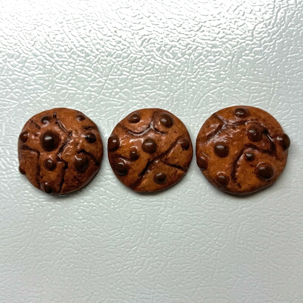Chocolate Chip Cookie polymer clay Magnets